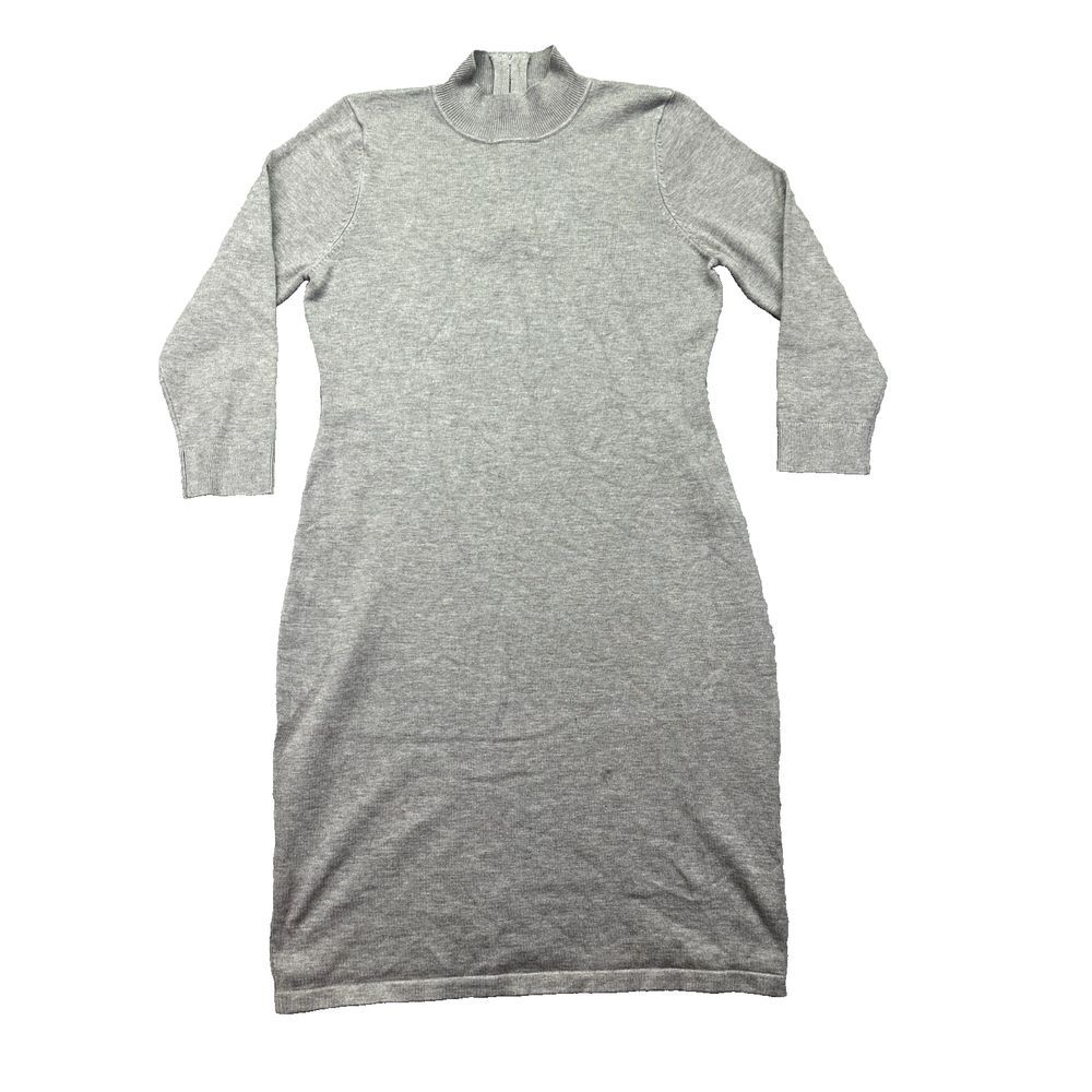 Calvin Klein Sweater Dress Women's Size M Grey Long Sleeve Minimalist Versatile‎